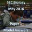 Model Answers SEC Biology May 2016 Paper 1